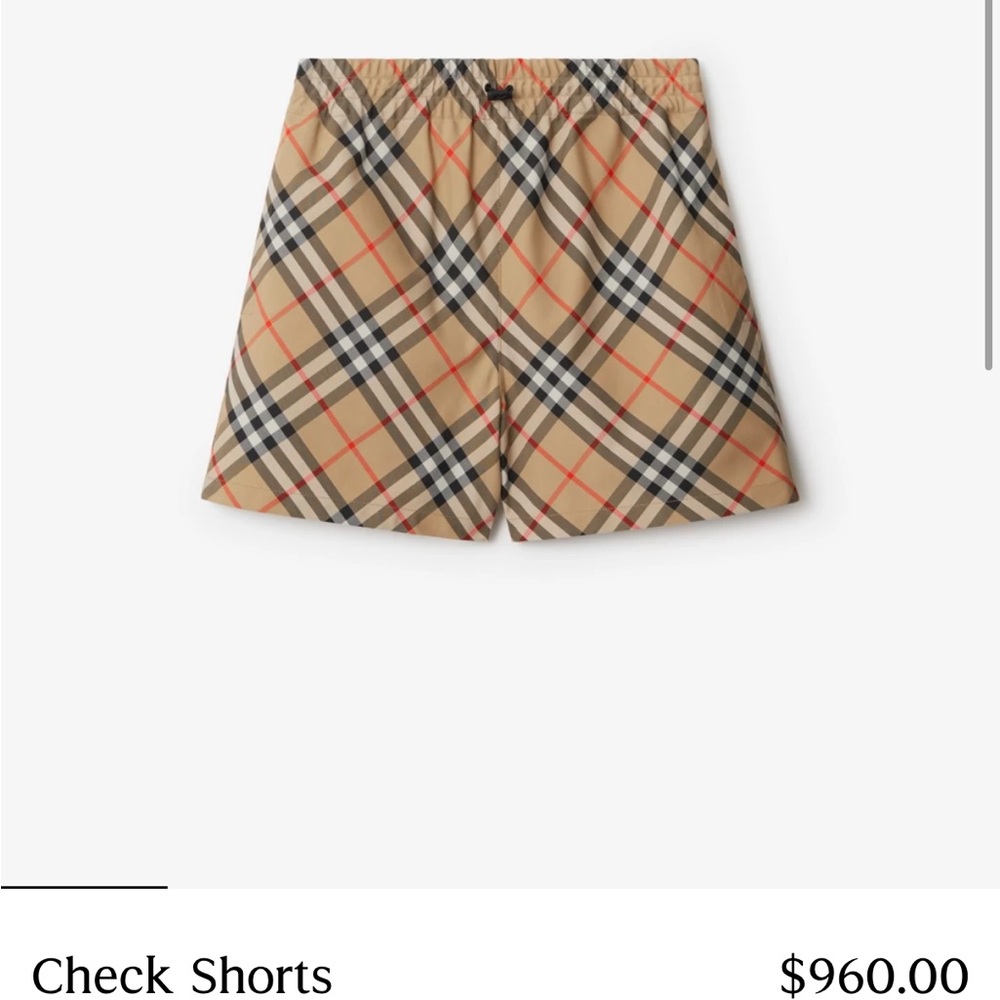 Burberry Tan Checkered Women's Bermudas - Picture 1 of 4